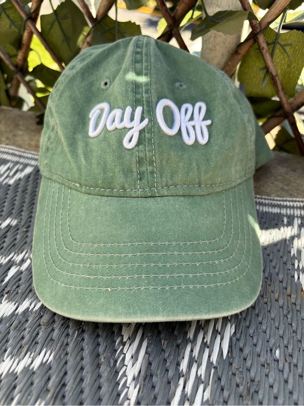 Day Off Embroidered Kids Cap - Green